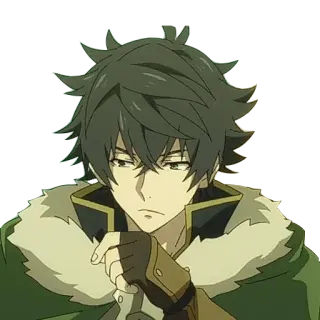 🤔 Naofumi Iwatani Rising of the Shield Hero anime, character, shield hero, fantasy, isekai telegram sticker