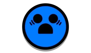 😳 Biểu tượng cảm xúc, Sốc, Xanh dương, Hình tròn telegram sticker