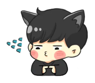 🙄 telinga kucing, kartun, lucu, animasi, emoji whatsapp sticker