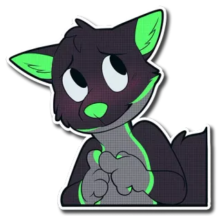 😳 animal, lobo, lindo, dibujos animados, peludo telegram sticker