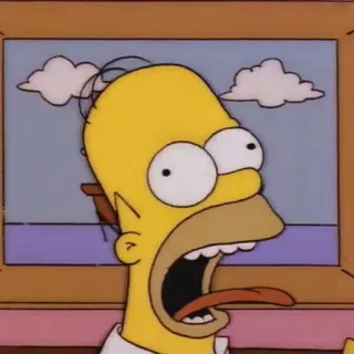 🙀 Homer Simpson The Simpsons Homer Simpson, cartoon, shocked, The Simpsons, surprise, funny telegram sticker