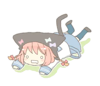 😬 anime, manga, kawaii, chibi, cute, cartoon, girl, character whatsapp sticker