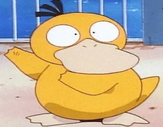 😳 Psyduck Pokemon Psyduck, Pokémon, eend, dier, cartoon telegram sticker