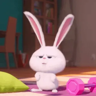 🍬 Snowball The Secret Life of Pets bunny, rabbit, cute, cartoon, animal, pet telegram sticker