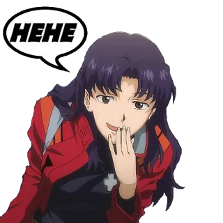 😂 Misato Katsuragi Neon Genesis Evangelion HEHE Anime, Misato, Evangelion, Hehe, Charakter telegram sticker