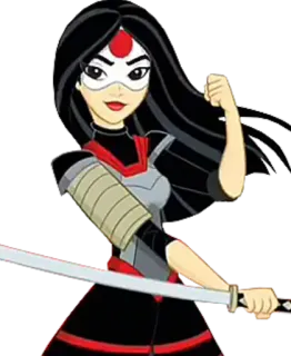 💪 Katana DC Super Hero Girls cartoon, katana, sword, superhero, japanese, weapon telegram sticker