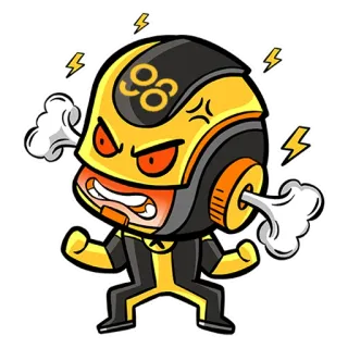 😡 Cartoon, Figur, Wut, wütend, Roboter, Illustration telegram sticker