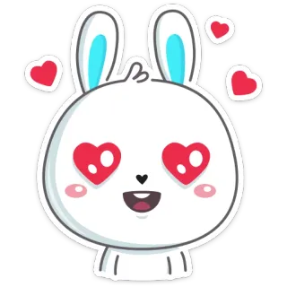 😍 conejo, amor, corazón, lindo, kawaii, conejito, animal telegram sticker