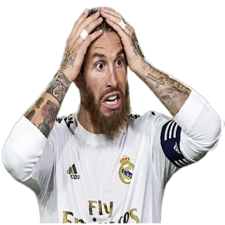 😯 Sergio Ramos fútbol, deporte, atleta, triste telegram sticker