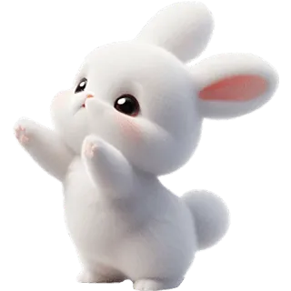 🥺 kelinci, kelinci, imut, berbulu, hewan, kawaii telegram sticker