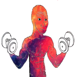 💪 meme, wojak, gym, weightlifting, exercise, fitness telegram sticker