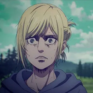 🗿 Annie Leonhart Attack on Titan Anime, Mädchen, blond, Ausdruck, besorgt whatsapp sticker