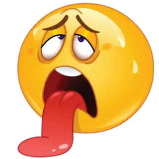 🥵 emoji, sick, exhausted, tired, yellow, face, tongue, expression telegram sticker