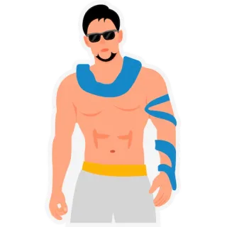 😎 uomo, occhiali da sole, muscolo, torace, personaggio, atleta telegram sticker