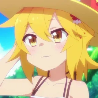 🦊 Senko Helpful Fox Senko-san Anime, Fille renard, Mignon, Chapeau, Dessin animé whatsapp sticker