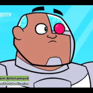 😕 Cyborg Teen Titans Go! cartoni animati, supereroe, Teen Titans, Cyborg telegram sticker