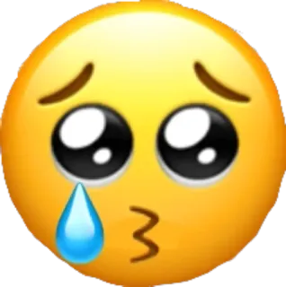 🥺 emoji, triste, llorando, rogando, emocional, kawaii, mono whatsapp sticker