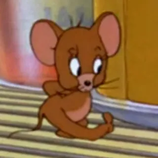 ☺️ Jerry Mouse Tom and Jerry dessin animé, souris, animal, Jerry telegram sticker