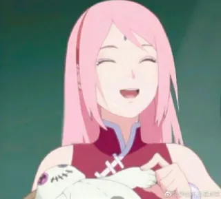 🌟 Sakura Naruto anime, sakura haruno, naruto, sorridente, allegro telegram sticker