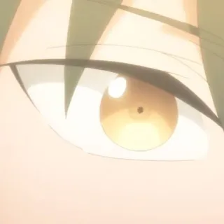 🧤 eye, anime, manga, close-up, yellow, green, face telegram sticker