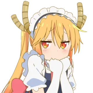 😐 Tohru Miss Kobayashi's Dragon Maid Tohru, Miss Kobayashi's Dragon Maid, Anime, Smok, Pokojówka, Słodkie, Kawaii, Kreskówka telegram sticker