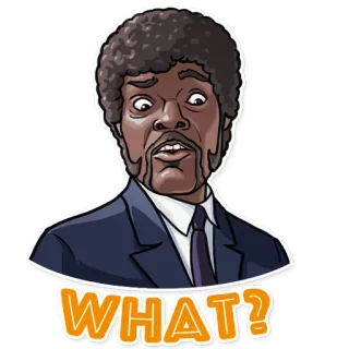 😨 WHAT? Samuel L Jackson, Surpreso, Expressão, Desenho animado, Meme, O quê telegram sticker