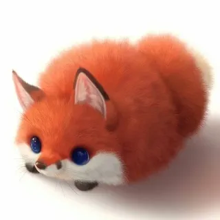 🦊 fox, animal, cute, fluffy, cartoon, orange telegram sticker