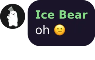 😕 Ice Bear Ice Bear oh 🙁 ours, dessin animé, triste, emoji telegram sticker