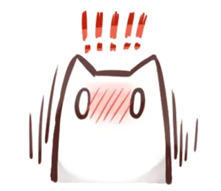 😳 gato, impactado, signos de exclamación, emoji, sticker, dibujo animado, kawaii whatsapp sticker