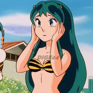 🙍‍♀️ Lum Urusei Yatsura DIGE44 Anime, Bikini, Manga, Fanart, Urusei Yatsura telegram sticker