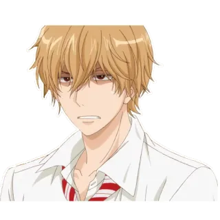 😠 anime, manga, character, blond hair, anime boy, cartoon, sticker whatsapp sticker