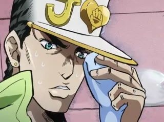 ❔ Jotaro Kujo JoJo's Bizarre Adventure Anime, Jotaro, JoJo's Bizarre Adventure, Mồ hôi, Nhân vật anime telegram sticker