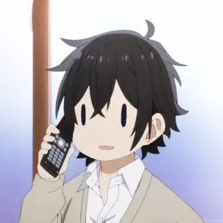 🖤 动漫, 堀与宫村, 角色, 电话, 说话, 通话 telegram sticker