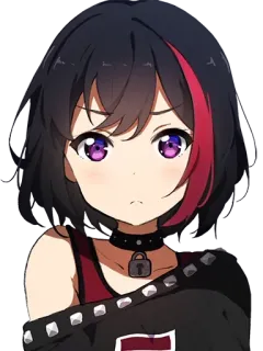 😟 ragazza anime, carina, manga, cartone animato, gothic, emo telegram sticker