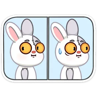 😅 thỏ, hoạt hình, biểu cảm, đổ mồ hôi, dễ thương, động vật telegram sticker