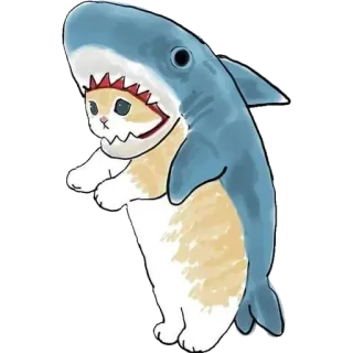 🤗 кот, акула, животное, милый, питомец, смешной telegram sticker