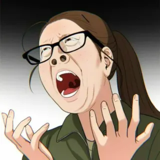 🧊 mulher, grito, irritada, frustração, stress, desenho animado, emocional, expressão telegram sticker