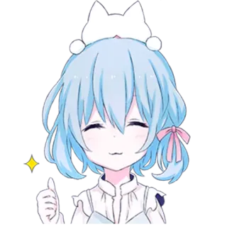 👍 Anime, Kawaii, Lindo, Pulgar arriba whatsapp sticker