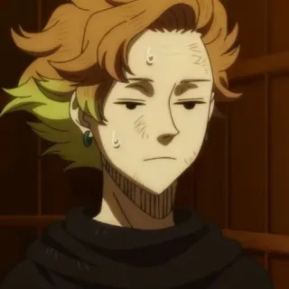 🌟 Anime, Uomo, Ritratto, Sudore, Serio telegram sticker
