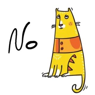 😔 chat, animal, dessin animé, mignon, jaune, illustration, animal de compagnie telegram sticker