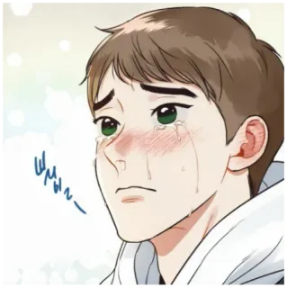 😢 Шмыг ~ piangere, lacrime, triste, cartone animato, persona, uomo telegram sticker
