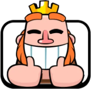 😆 Clash Royale King Clash Royale doigt d'honneur, roi, jeu mobile, dessin animé, en colère telegram sticker