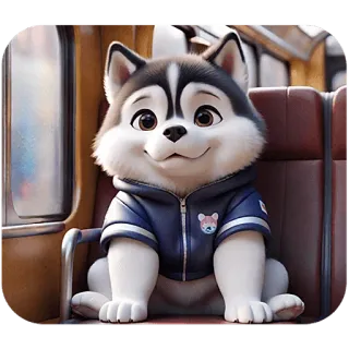 🚃 Hund, Husky, Cartoon, süß, Tier, Haustier whatsapp sticker