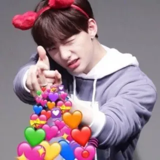🐹 coeur, amour, flingue du doigt, mignon, kpop, asiatique telegram sticker