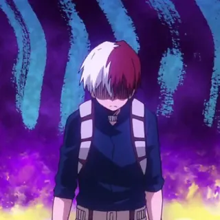 🎒 Shoto Todoroki My Hero Academia anime, character, my hero academia, shoto todoroki, manga, cartoon, fire telegram sticker