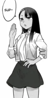 ✌️ Sup~ Anime, Manga, Pozdrowienia, Postać, Uczennica telegram sticker