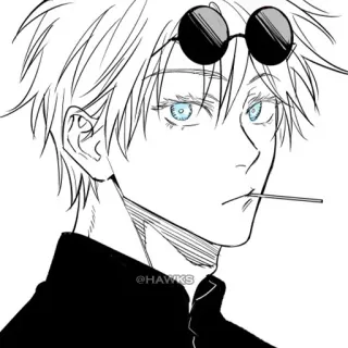 🤨 @HAWKS Anime, Manga, Personnage, Lunettes de soleil, Art, Portrait, Sucette telegram sticker