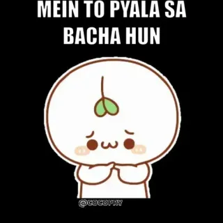 😌 MEIN TO PYALA SA BACHA HUN lindo, kawaii, triste, anime, dibujos animados telegram sticker