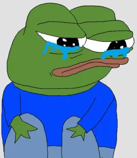 😢 Pepe the Frog pepe, pepe la rana, rana, triste, llorando, meme telegram sticker