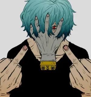 ☺️ Tomura Shigaraki My Hero Academia anime, manga, villain, shigaraki, tomura shigaraki, middle finger, my hero academia telegram sticker